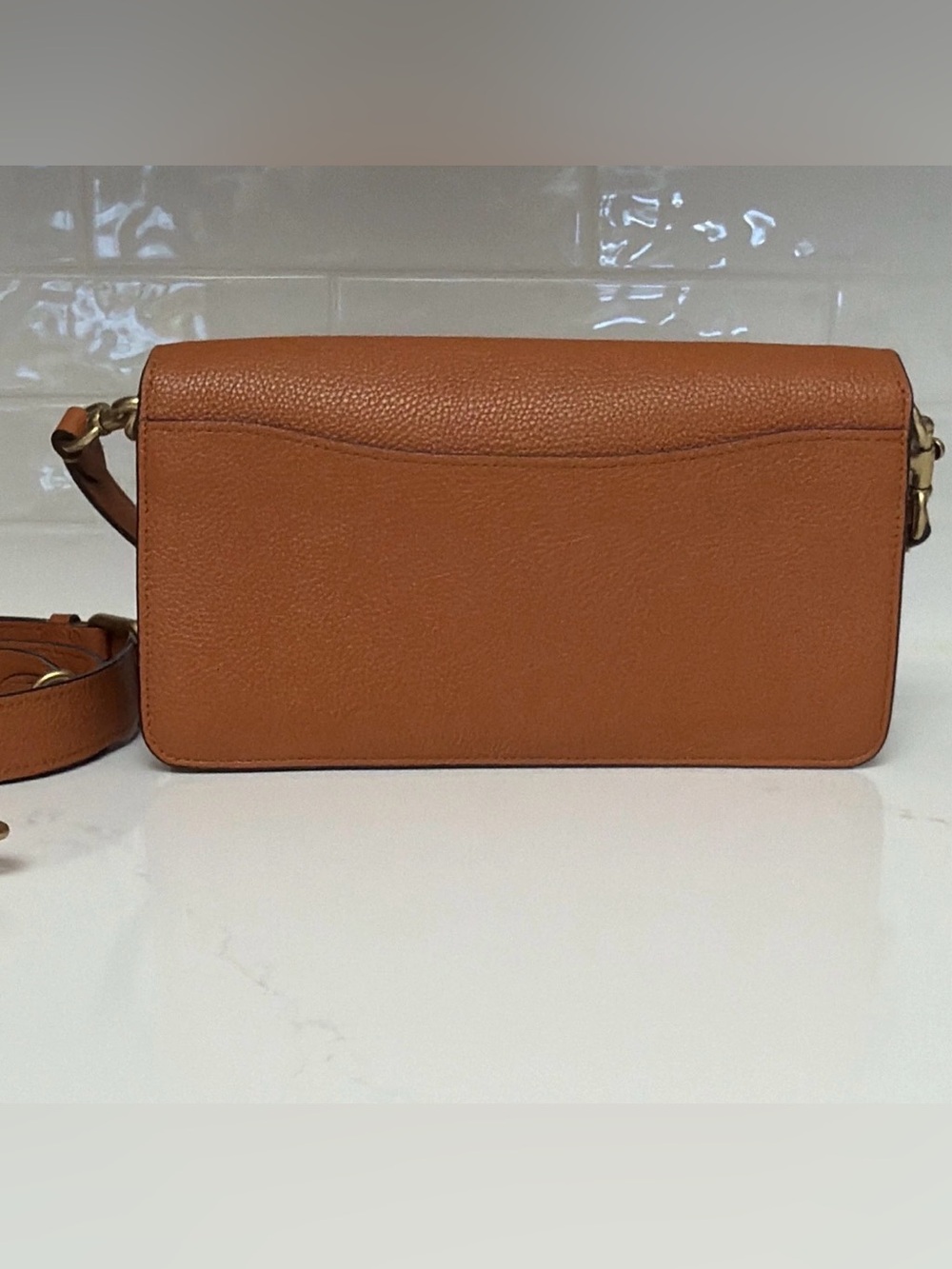 Coach Tabby 26 Pebbled Leather Crossbody in Tan and Pink with Gold 'C' Hardware - Picture 3 of 9